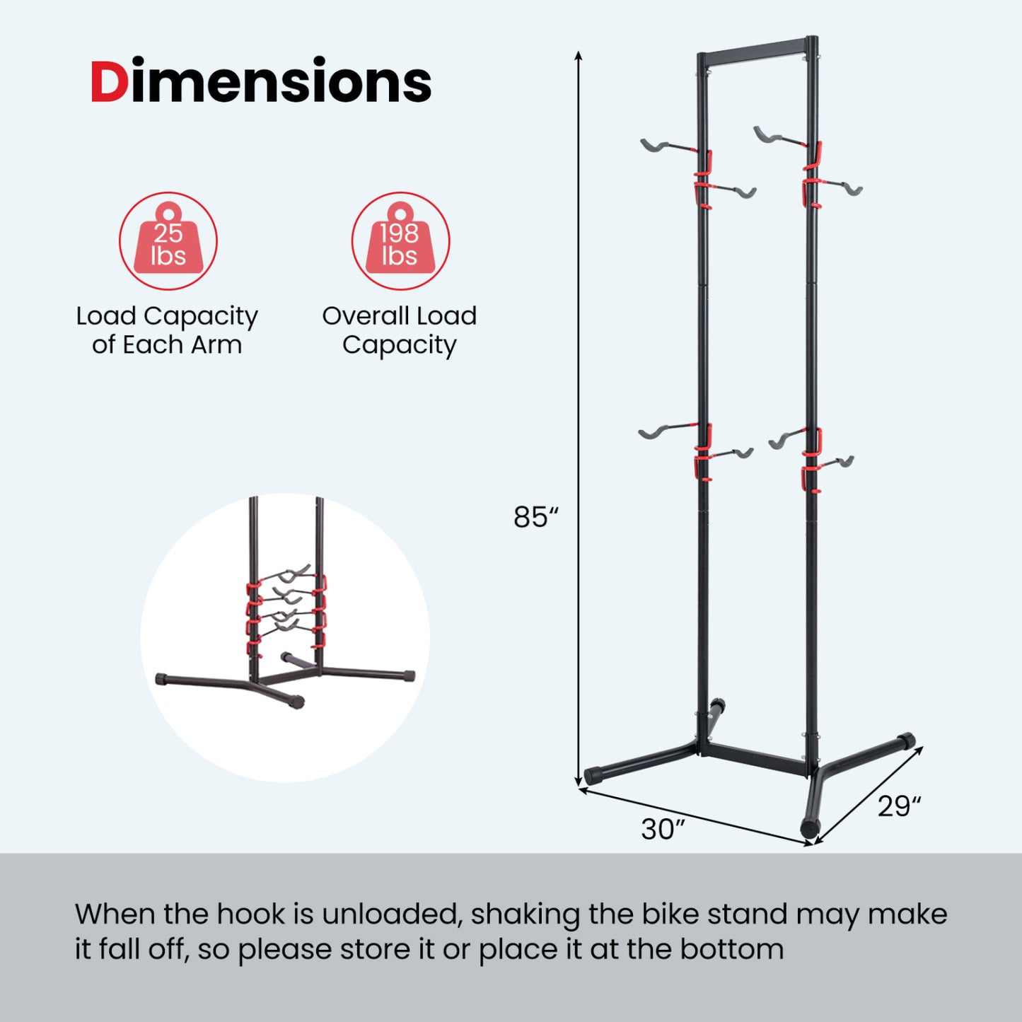 4-Bike Vertical Storage Rack with Adjustable Arms