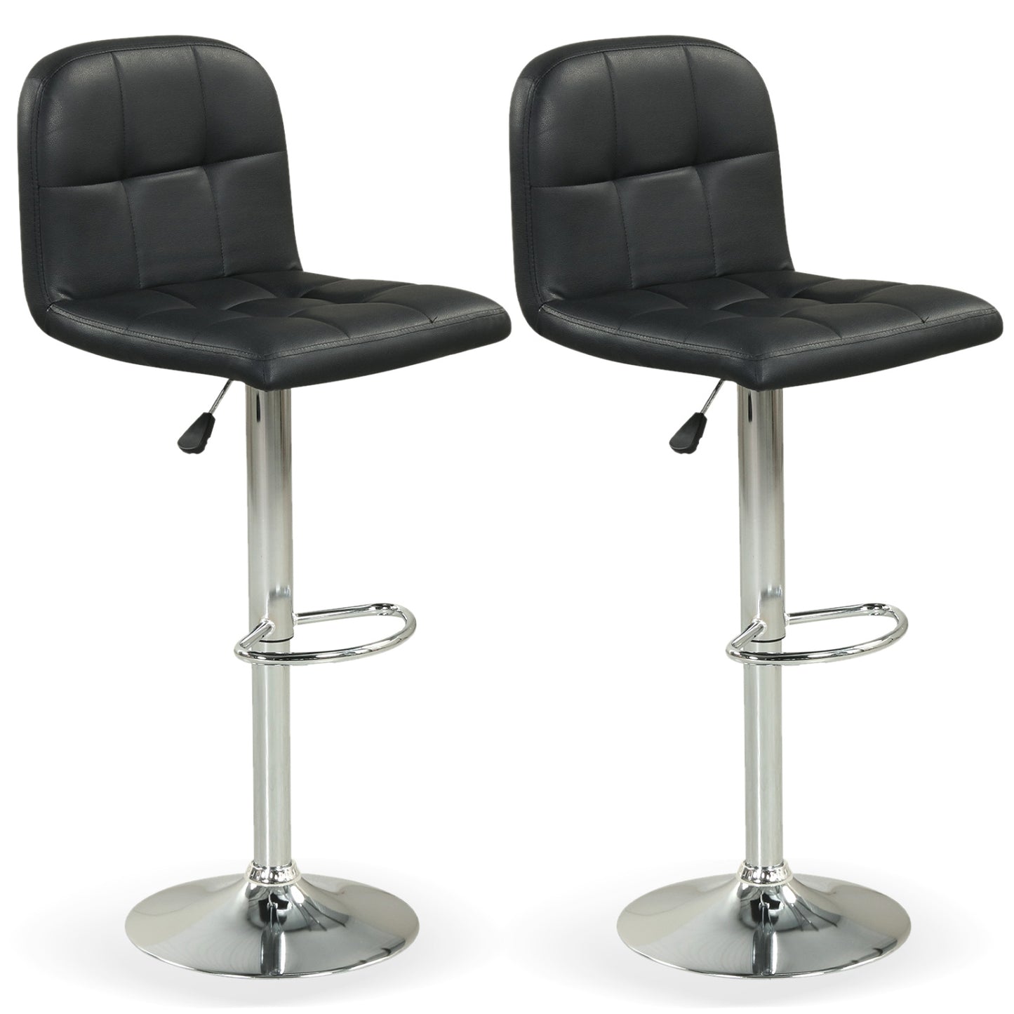 Swivel Bar Stools Set of 2 with Footrests and Metal Base
