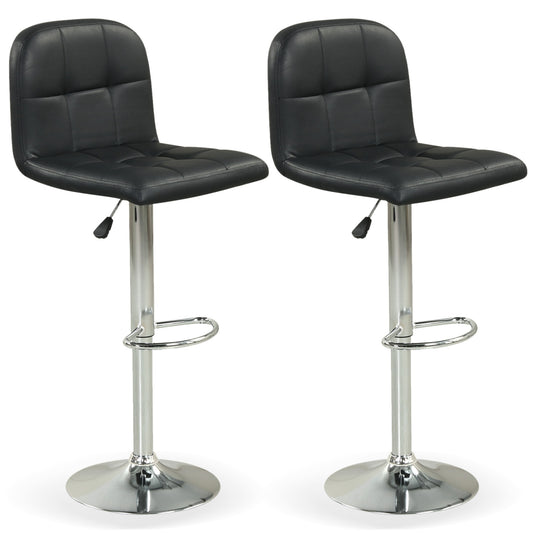 Swivel Bar Stools Set of 2 with Footrests and Metal Base