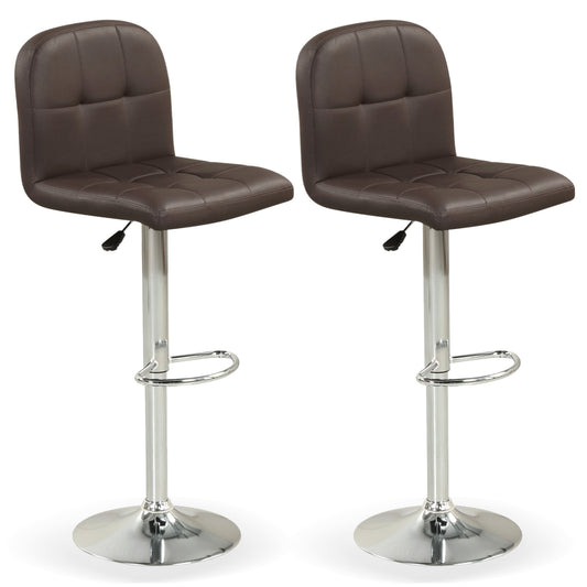 Swivel Bar Stools Set of 2 with Footrests and Metal Base