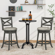 27/31 Inch Swivel Bar Stools Set of 2 with Hollow Back and Soft-padded Seat-27 Inch