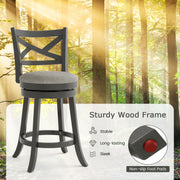 27/31 Inch Swivel Bar Stools Set of 2 with Hollow Back and Soft-padded Seat-27 Inch