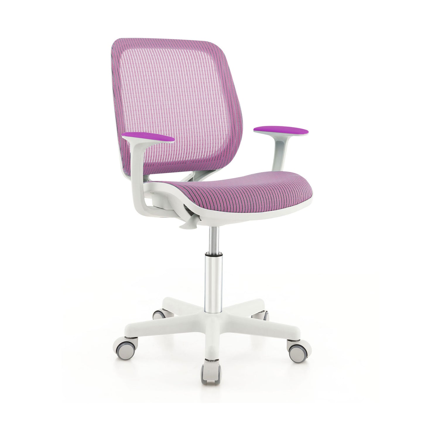 Swivel Mesh Children Computer Chair with Adjustable Height-Purple - Purple