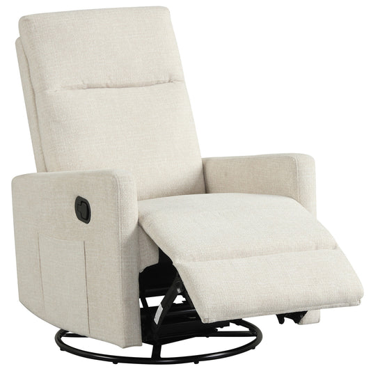Swivel Rocking Chair 360° Nursery Reclining Rocker Armchair with Cushioned Back