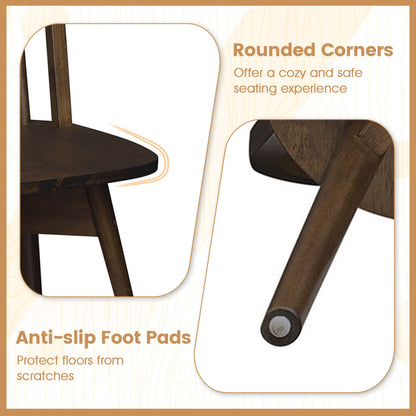 Swivel Windsor Dining Chairs Set of 4 with Solid Rubber Wood Frame