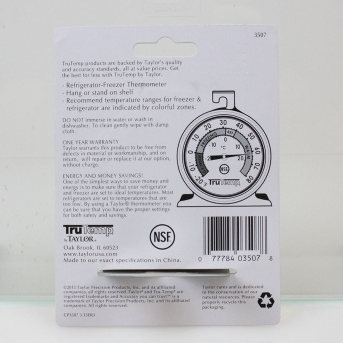 Taylor Stainless Steel Freezer & Refrigerator Dial Thermometer - view 2