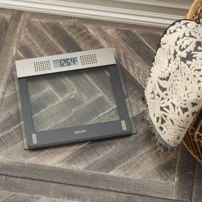 Taylor Talking Digital Bathroom Scale, Clear Glass, 440 Lb. - view 5