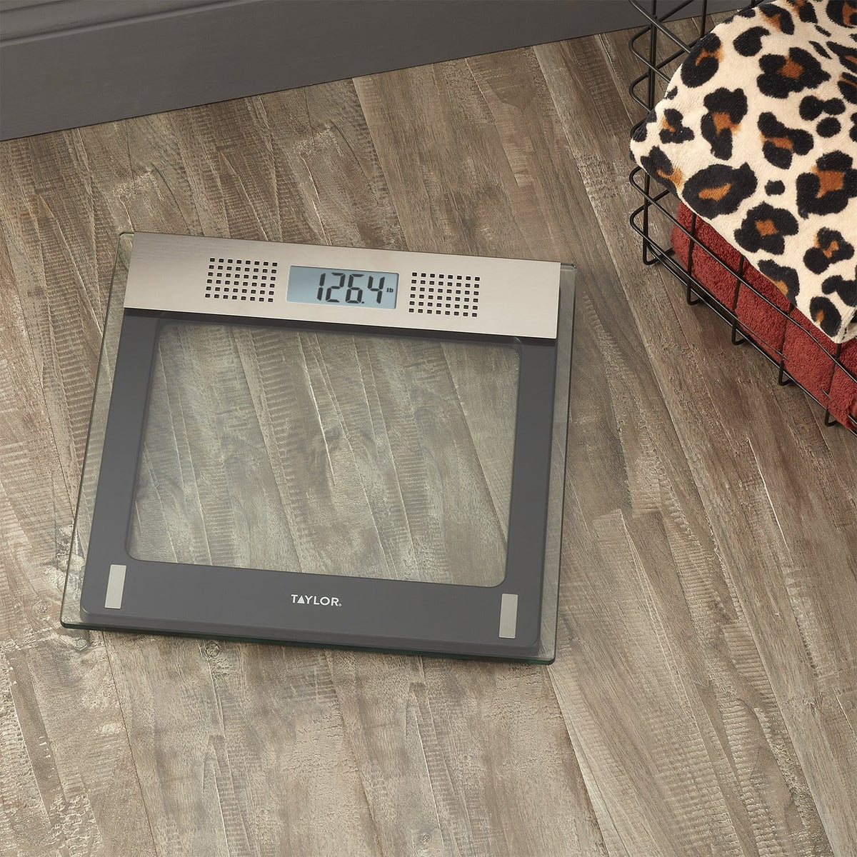 Taylor Talking Digital Bathroom Scale, Clear Glass, 440 Lb. - view 6
