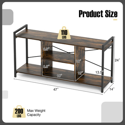 TV Stand for 55 Inch TVs Industrial Entertainment Center-Rustic Brown