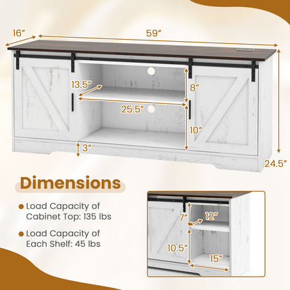 TV Stand for 65 Inch TVs Media Console Table for Living Room-White