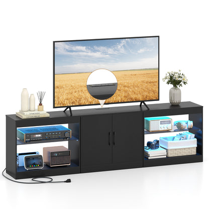 TV Stand for TVs up to 85 Inches LED Entertainment Center with Power Outlets-Black