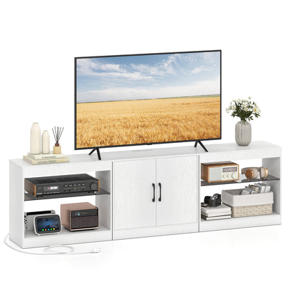 TV Stand for TVs up to 85 Inches LED Entertainment Center with Power Outlets-White