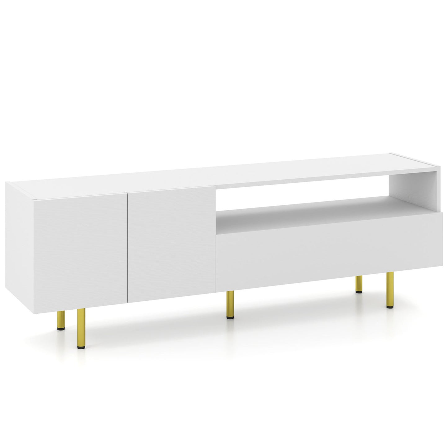 TV Stand for TVs up to 70" with Storage Cabinet and Metal Legs