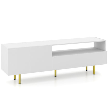 TV Stand for TVs up to 70" with Storage Cabinet and Metal Legs