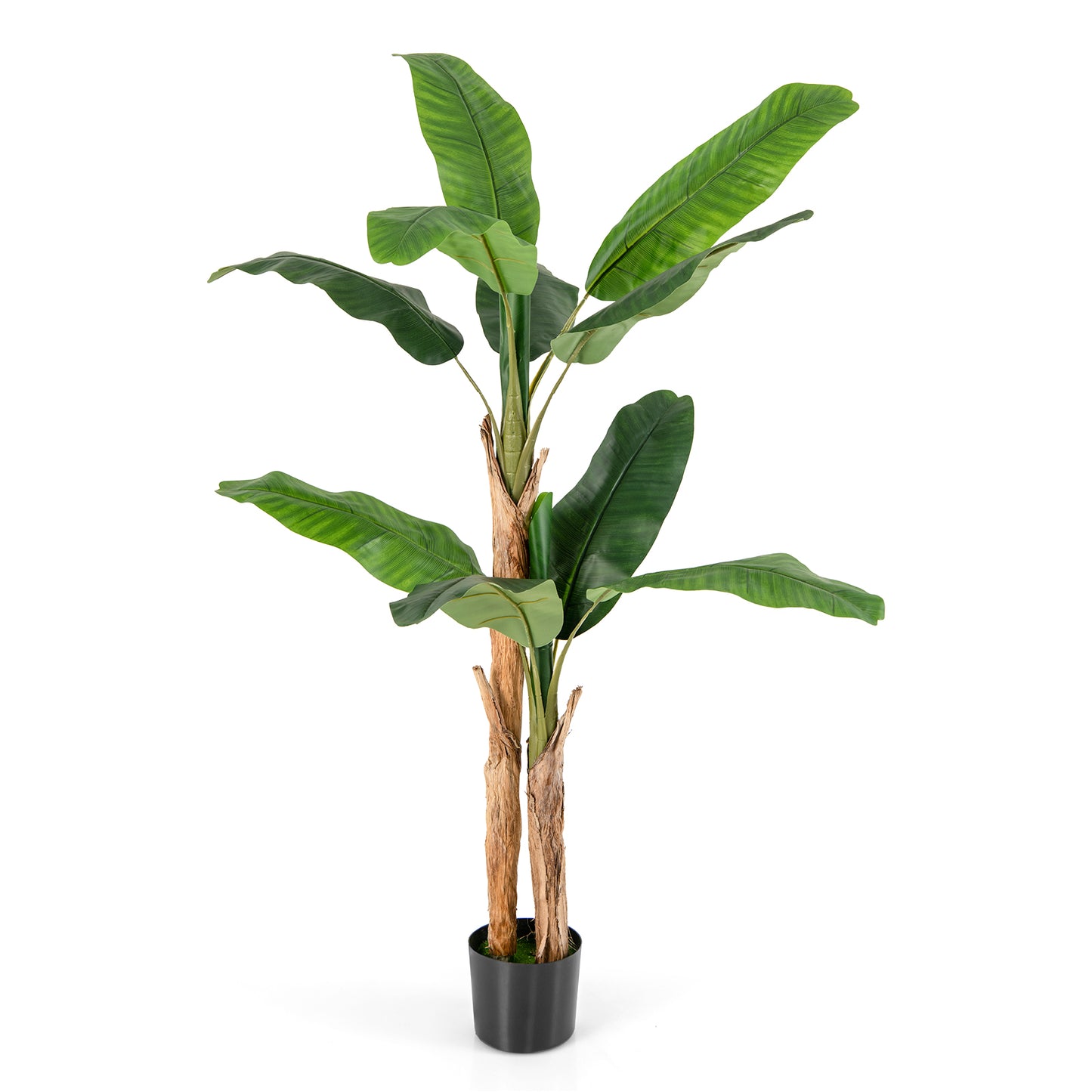 5.5/6.5 Feet Tall Artificial Banana Tree with 10/27 Large Leaves-5.5 ft - 5.5 Ft