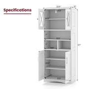 Tall Bathroom Cabinet Large Floor Storage Cabinet with Acrylic Doors and 3 Cubes-White