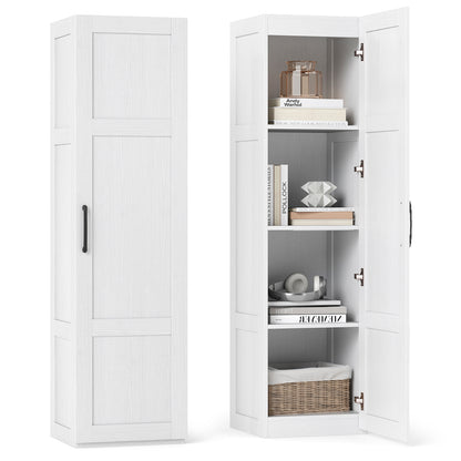 Tall Storage Cabinet with 4 Storage Shelves for Bathroom Living Room-White