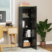 Tall Storage Cabinet with 4 Storage Shelves for Bathroom Living Room-Black