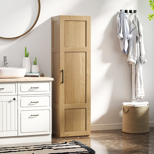 Tall Storage Cabinet with 4 Storage Shelves for Bathroom Living Room-Natural