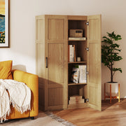 Tall Storage Cabinet with 4 Storage Shelves for Bathroom Living Room-Natural