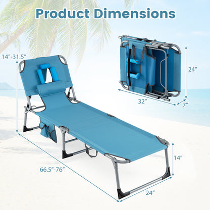 Tanning Chair with Face Arm Holes Folding Chair-Navy