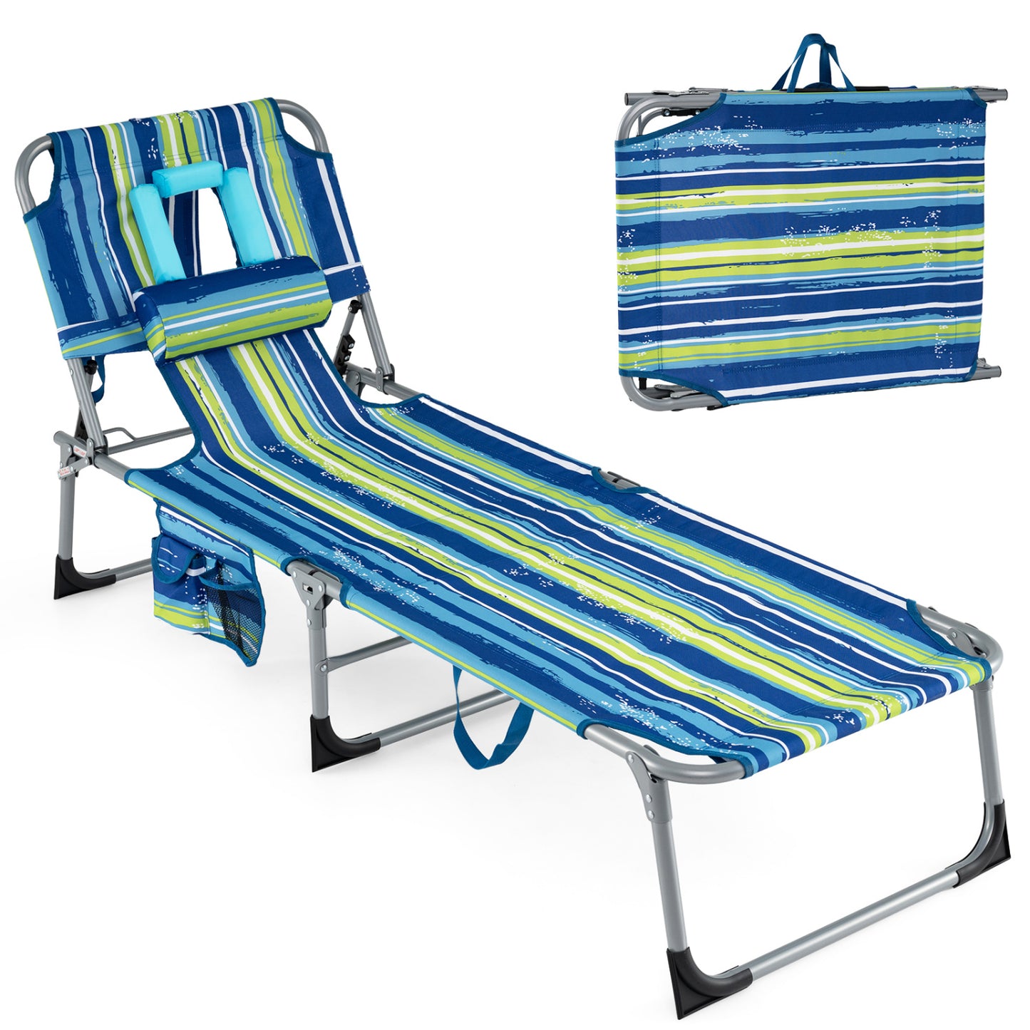 Tanning Chair with Face Arm Holes Folding Chair-Multicolor