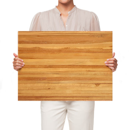 Teak Wood Cutting Board Extra Large 24 Inch Reversible Cutting Board with Handle