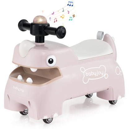 Toddler Ride on Toy Walking Sliding Car with Lights and Music-Pink