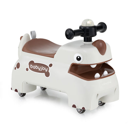 Toddler Ride on Toy Walking Sliding Car with Lights and Music-White