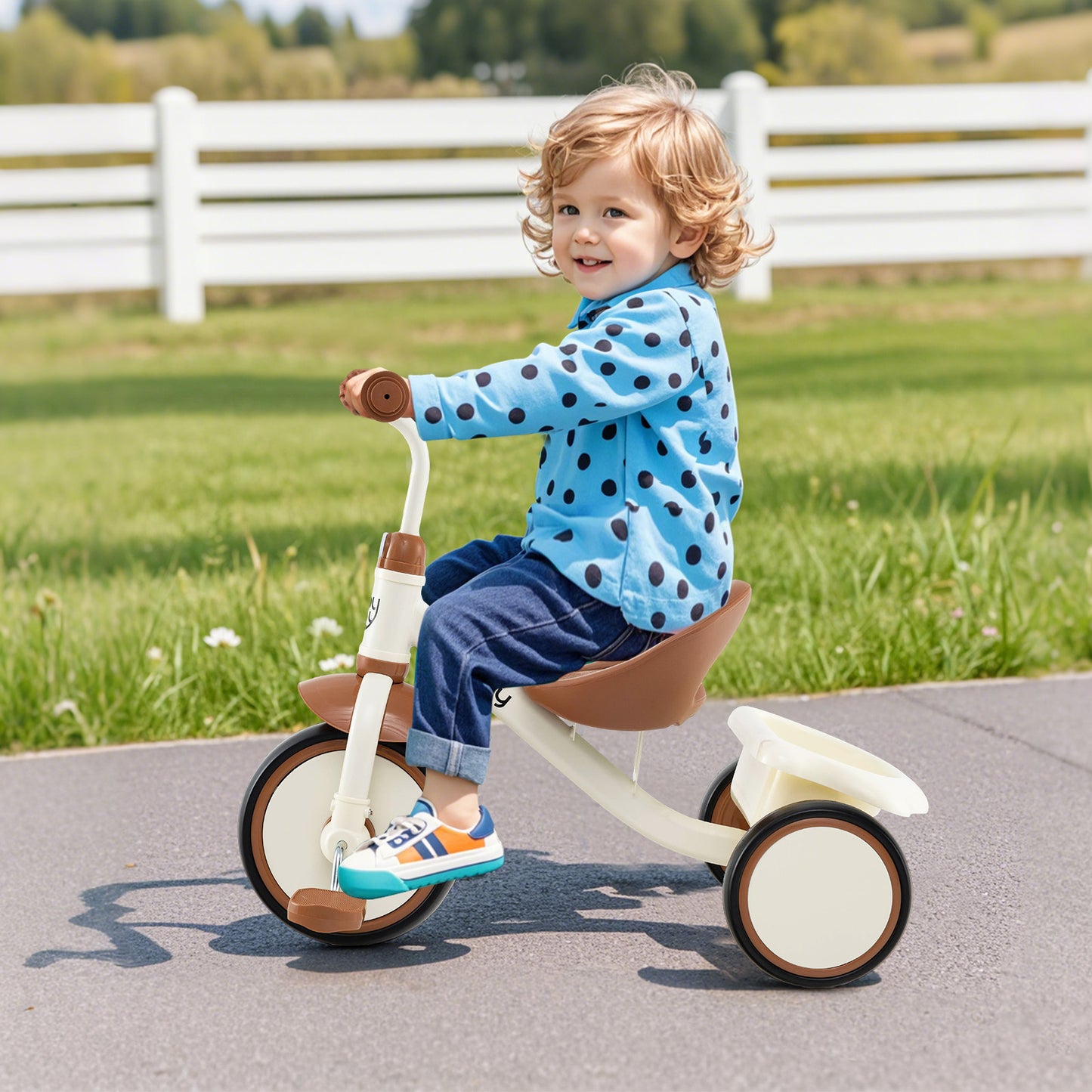 Toddler Tricycle Kids Trike with Adjustable Seat and