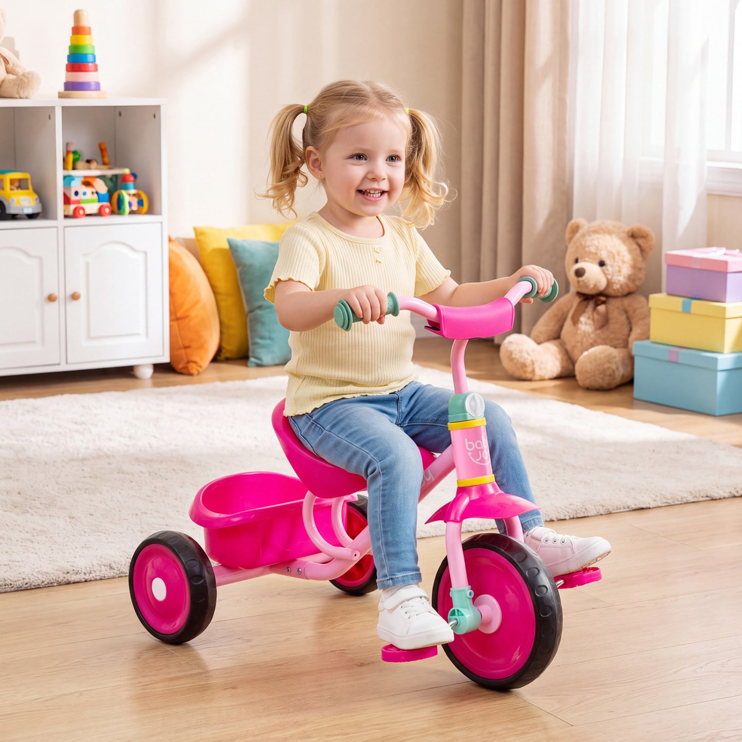Toddler Tricycle with Storage Basket for Ages 2-5