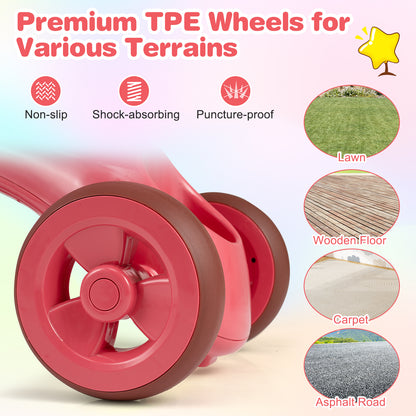 Toddler Tricycle with Limited Steering with Front Baskets and Bell-Pink