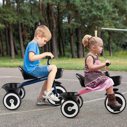 Toddler Tricycle with Adjustable Seat and Storage Baskets for 1.5-5 Years Old