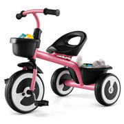 Toddler Tricycle with Adjustable Seat and Storage Baskets for 1.5-5 Years Old-Pink - Pink