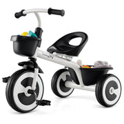 Toddler Tricycle with Adjustable Seat and Storage Baskets for 1.5-5 Years Old-Pink - White
