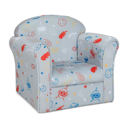 Toddler Upholstered Armchair with Solid Wooden Frame and High-density Sponge Filling-Multicolor - Gray