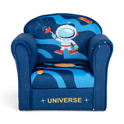 Toddler Upholstered Armchair with Solid Wooden Frame and High-density Sponge Filling