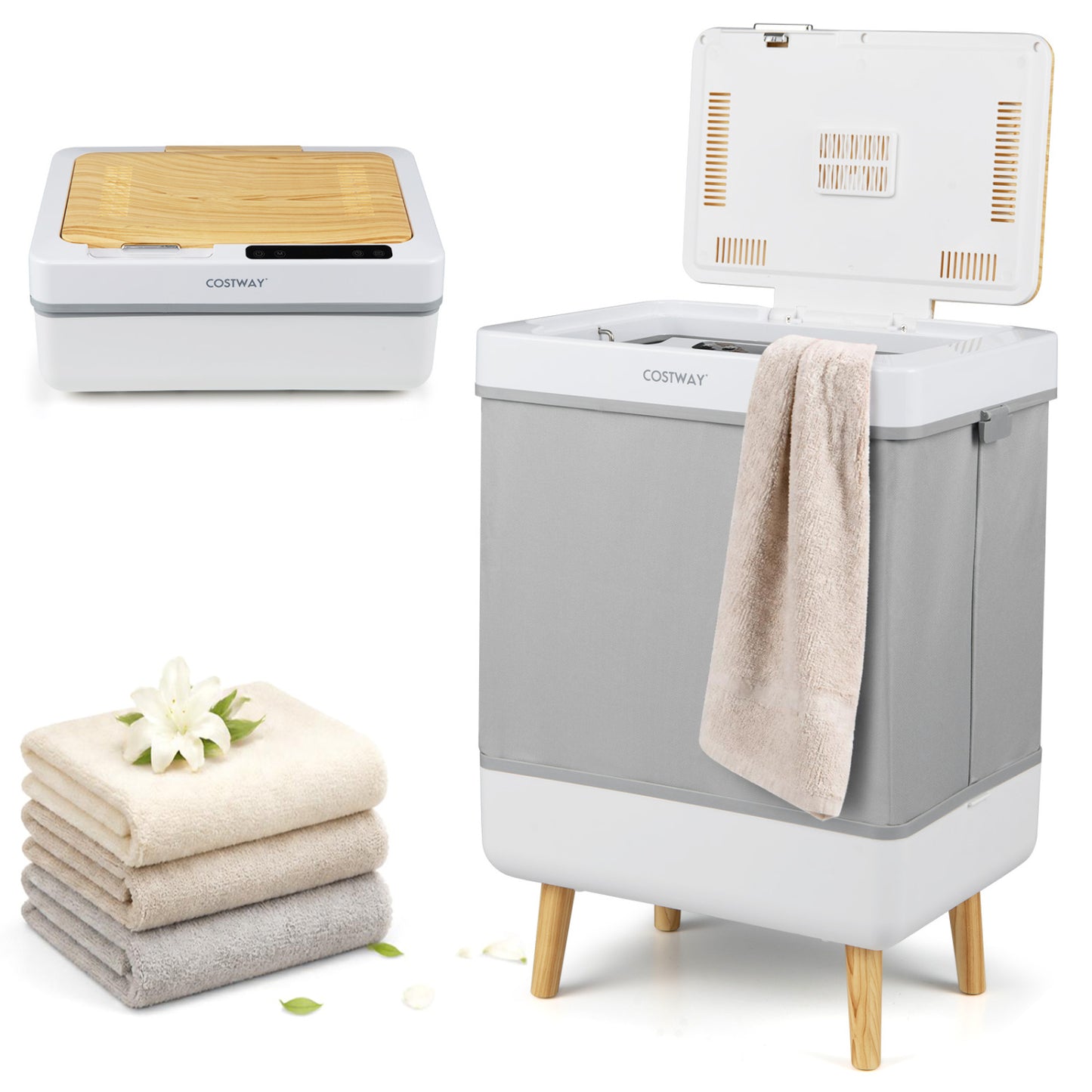 Foldable Towel Warmer Bucket with Auto Shut-Off - 9.5 Gallon