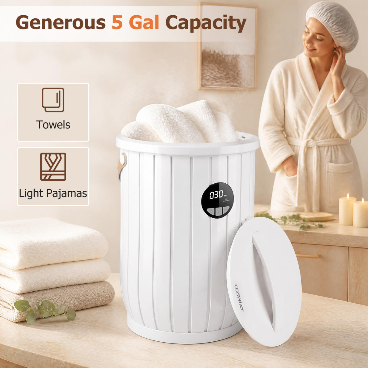 Towel Warmer Bucket with Auto Shut Off - 5 Gallon