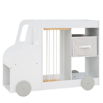 Kids Toy Storage Organizer with Wheels and Stuffed Animal Bin