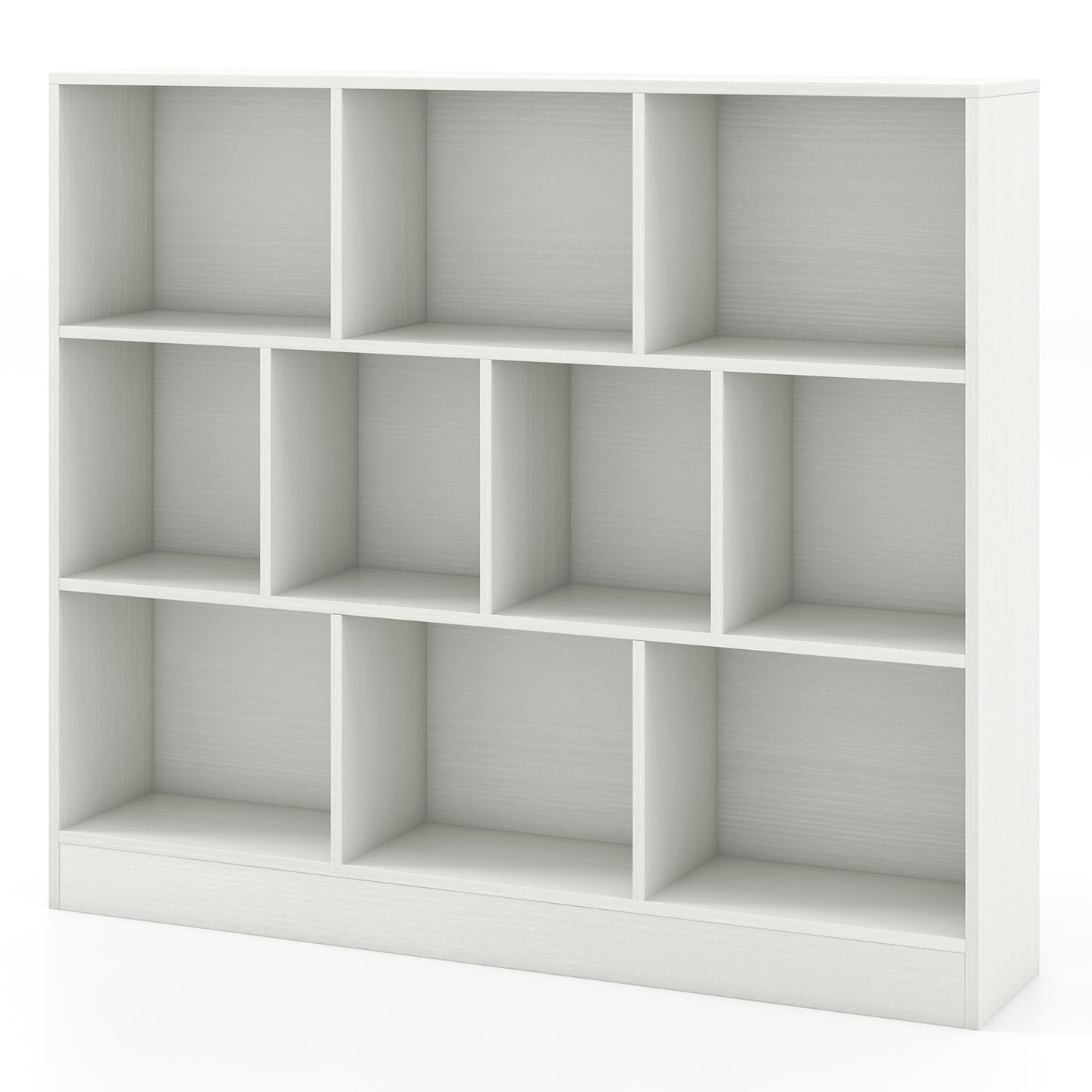 41 inches Wooden Toy Storage Organizer with 10 Cubes for Kids-Natural - White