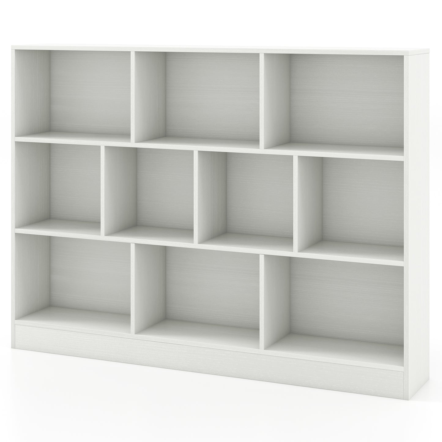 41 inches Wooden Toy Storage Organizer with 10 Cubes for Classroom Daycare Nursery Kindergarten-Natural - White