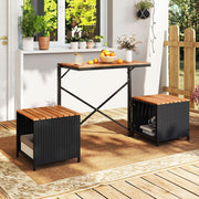 2-in-1 Transforming Picnic Table and Chairs Set with Storage