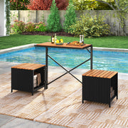 2-in-1 Transforming Picnic Table and Chairs Set with Storage