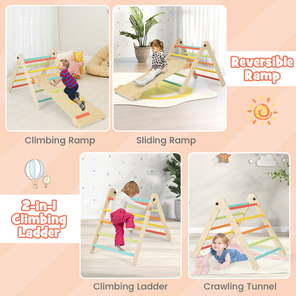 3-in-1 Climbing Set Foldable and Adjustable Kids Triangle Set