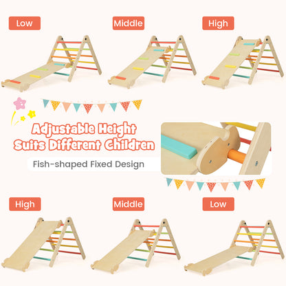 3-in-1 Climbing Set Foldable and Adjustable Kids Triangle Set