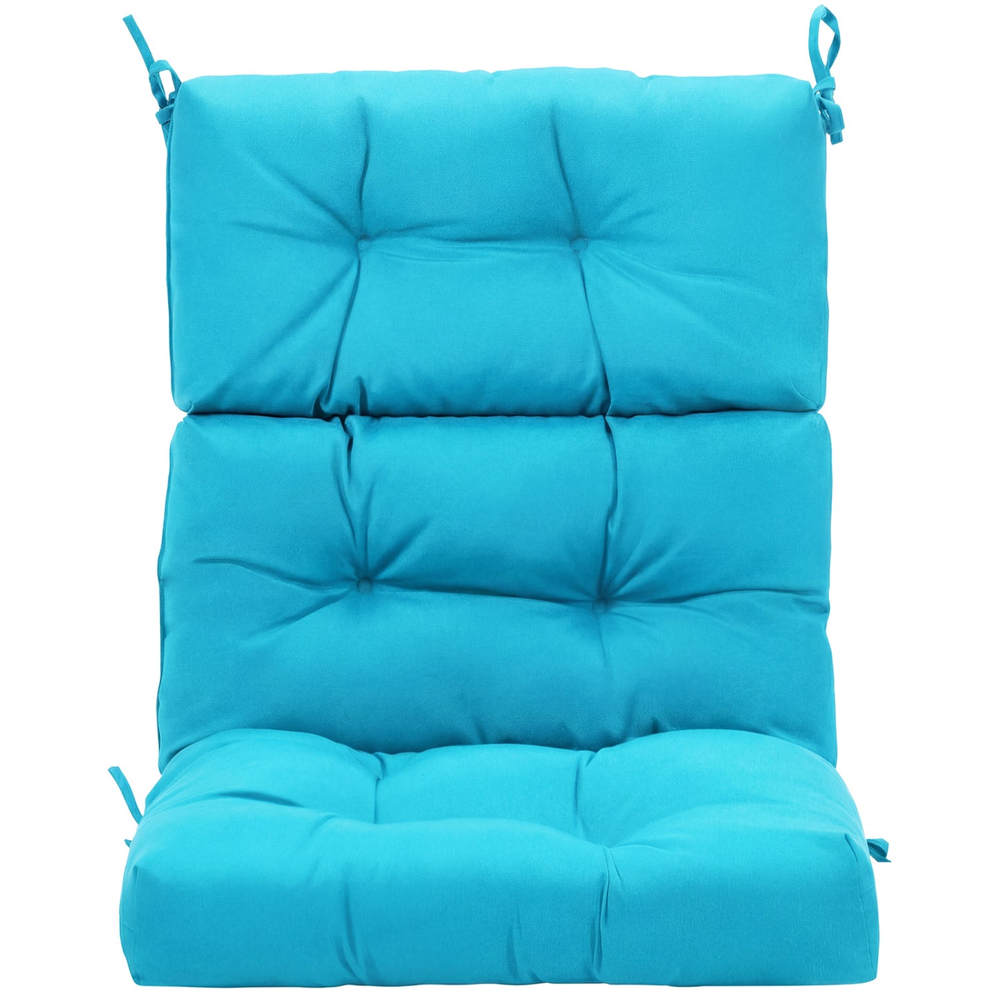 Tufted High Back Patio Chair Cushion with Ties - Turquoise