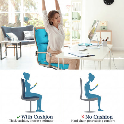 Tufted High Back Patio Chair Cushion with Ties - Turquoise