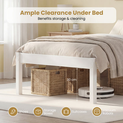 Twin/Full/Queen Size Sturdy Wooden Bed Frame with Headboard and Slat Support-Twin Size