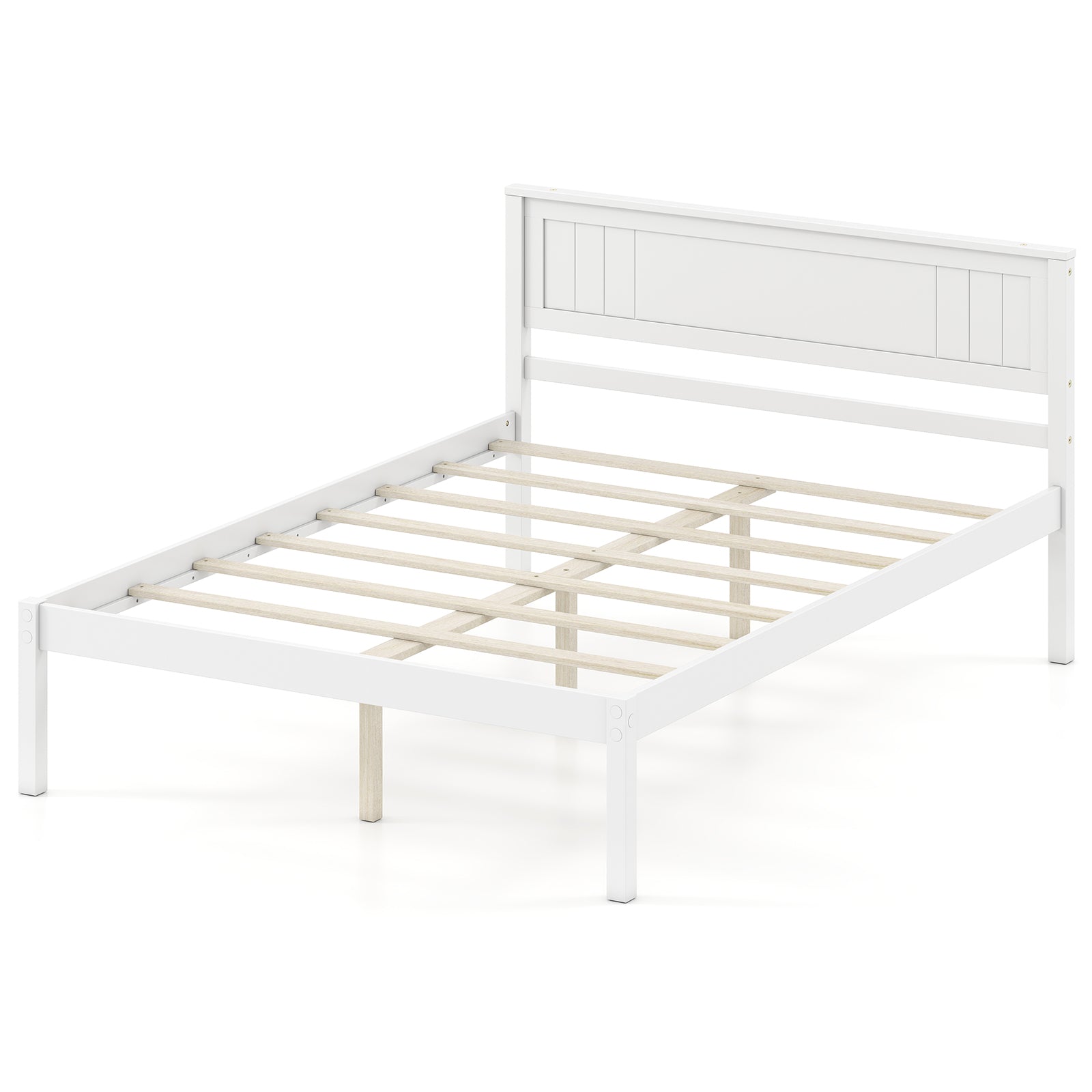 Twin/Full/Queen Size Sturdy Wooden Bed Frame with Headboard and Slat Support-Full Size